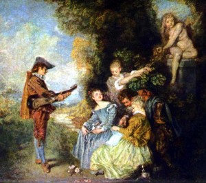 La leçon d'amour, d'Antoine Watteau